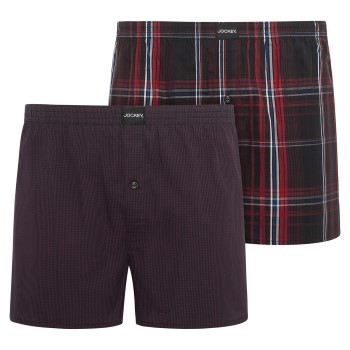 Jockey 2P Woven Boxer Shorts Rød bomuld XX-Large Herre