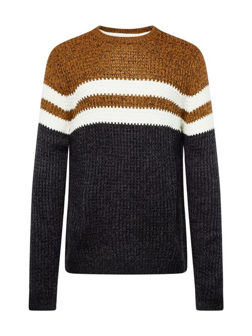 Se Only & Sons Pullover 'LAZLO'  brun-meleret / sort / hvid ved About You