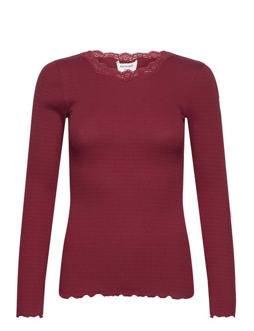 Se Rosemunde Organic T-Shirt W/ Lace Rosemunde Red ved Booztlet