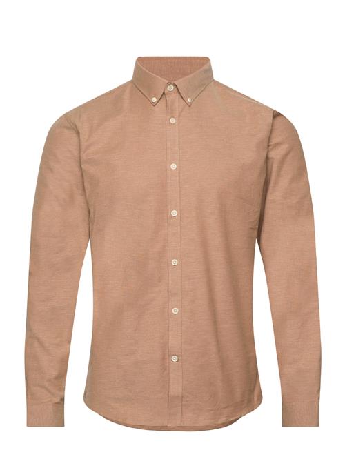 Lindbergh Yarn Dyed Oxford Superflex Shirt L/ Lindbergh Brown