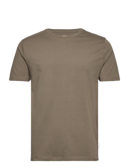 Lindbergh Mens Stretch Crew Neck Tee S/S Lindbergh Khaki