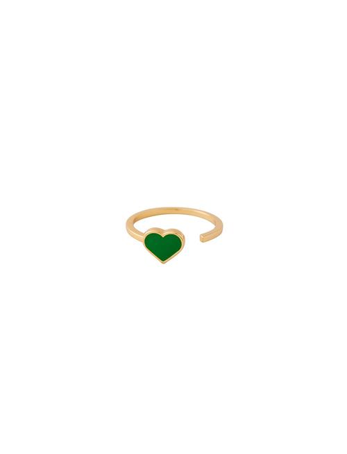 Design Letters Enamel Heart Ring Gold Design Letters Green