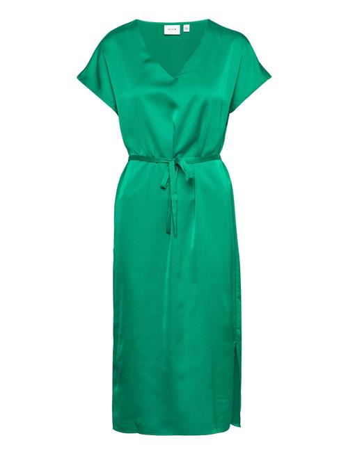 Viellette V-Neck S/S Dress/Su - Noos Vila Green