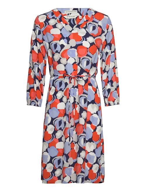 Printed Dress With V-Neck Tom Tailor Navy