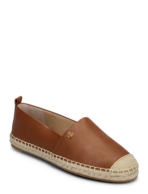 Lauren Ralph Lauren Cameryn Iv Tumbled Leather Espadrille Lauren Ralph Lauren Brown