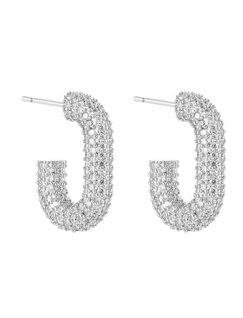 By Jolima U Rock Crystal Earring By Jolima Silver