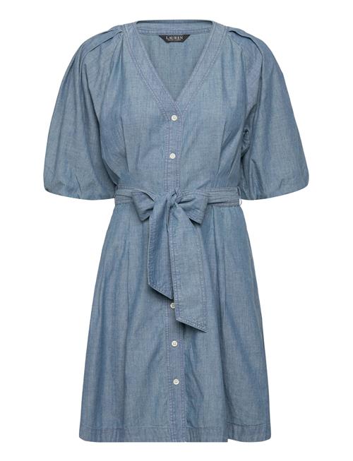 Lauren Ralph Lauren Belted Denim Bubble-Sleeve Shirtdress Lauren Ralph Lauren Blue