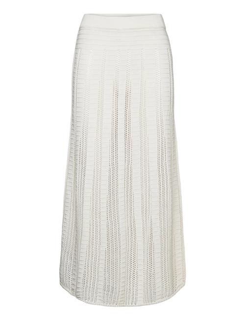 Mango Knitted Skirt With Openwork Details Mango White