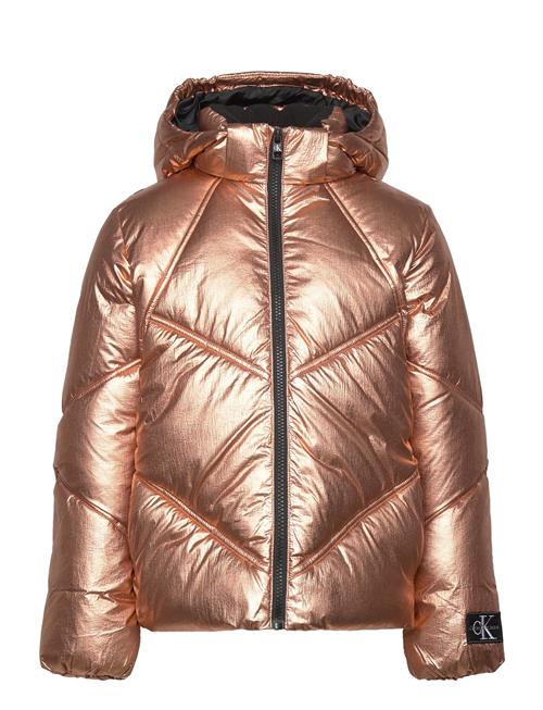 Calvin Klein Bronze Metallic Puffer Jacket Calvin Klein Orange