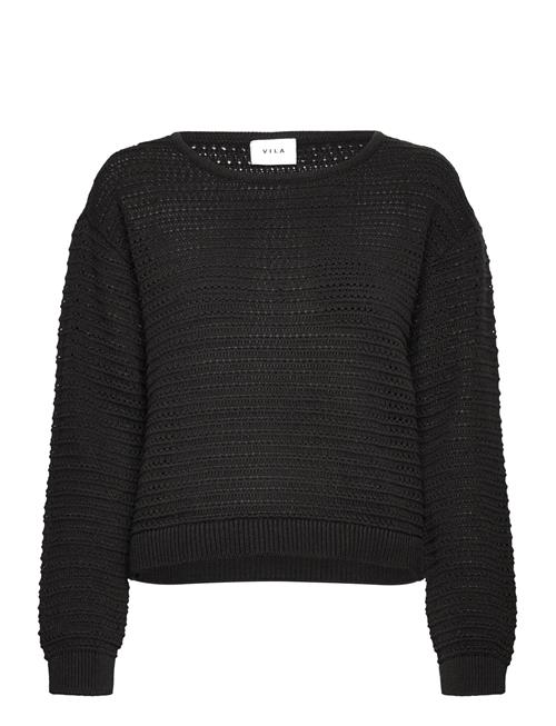 Vila Vibellisina Boatneck L/S Knit Top - Noos Vila Black