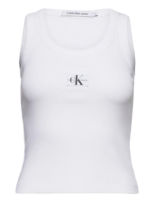 Calvin Klein Jeans Woven Label Rib Tank Top Calvin Klein Jeans White