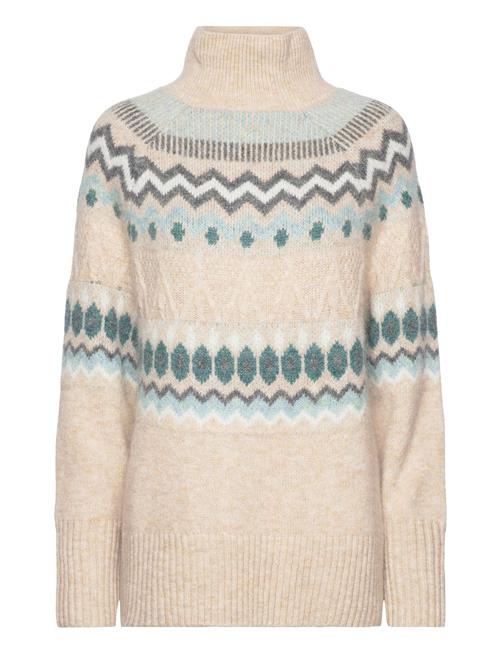 Malina Rachel Jacquard Knitted Wool Blend Sweater Malina Cream