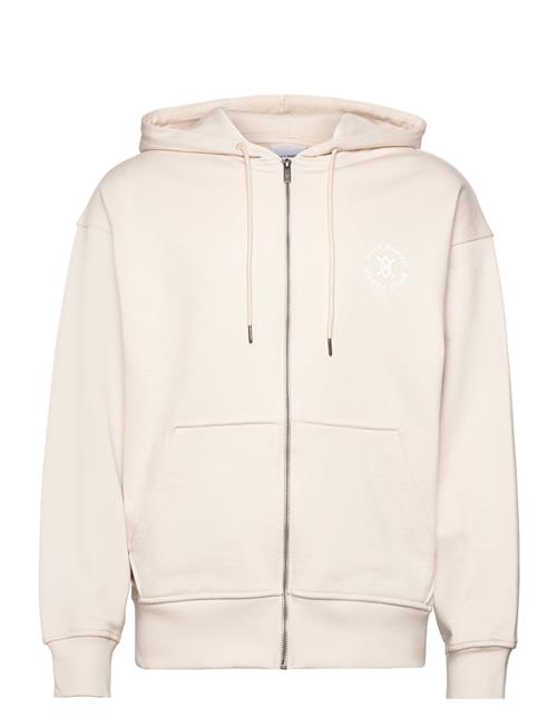 Se Daily Paper Circle Zip Hoodie Daily Paper Cream ved Booztlet