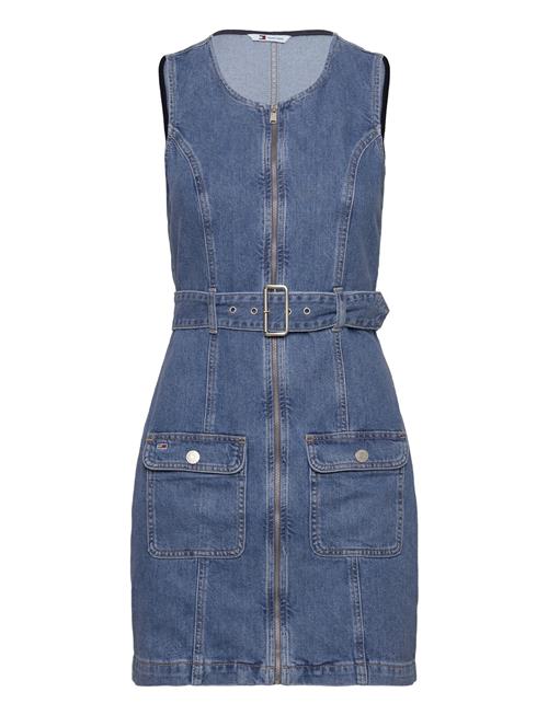 Tommy Jeans Sl Belted Zip Dress Bh7036 Tommy Jeans Blue