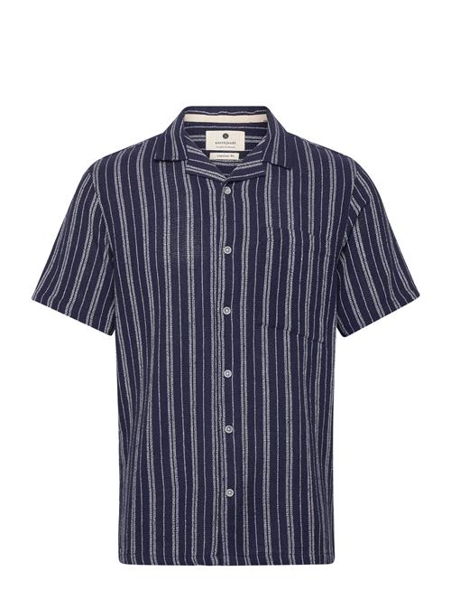 Akleo S/S Dobby Shirt Anerkjendt Blue