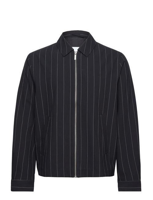 Les Deux Como Coach Twill Pinstripe Jacket Les Deux Navy