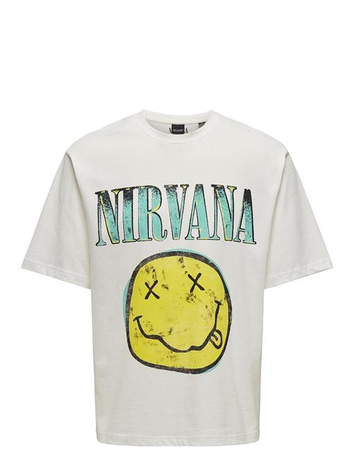 Onsnirvana Lic Rlx Ss Tee ONLY & SONS White