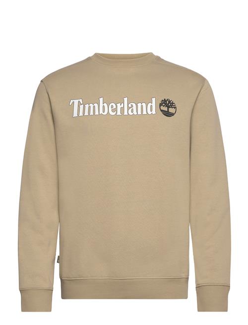 Se Timberland Kennebec River Linear Logo Crew Neck Sweatshirt Lemon Pepper Timberland Beige ved Booztlet