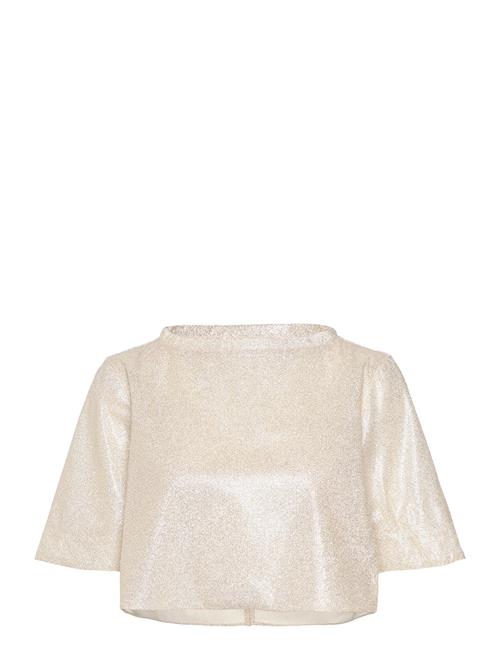 Ahlvar Gallery Lola Cropped Shimmer Tee Ahlvar Gallery Gold