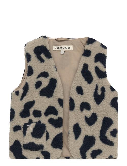 Se Liewood Helgo Pile Printed Vest Liewood Beige ved Booztlet