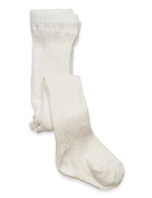 Geggamoja Cable Knitted Stockings Offwhite Geggamoja White