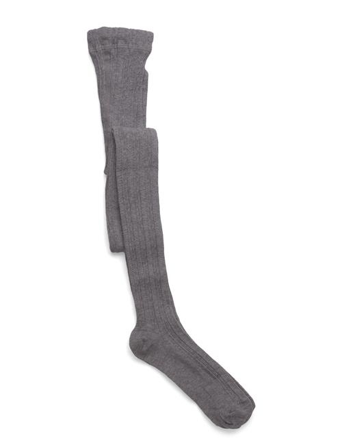 Geggamoja Cable Knitted Stockings Grey Melange Geggamoja Grey