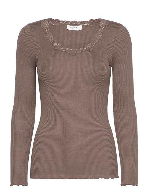 Rosemunde Rwbabette Ls U-Neck Lace Top Rosemunde Brown