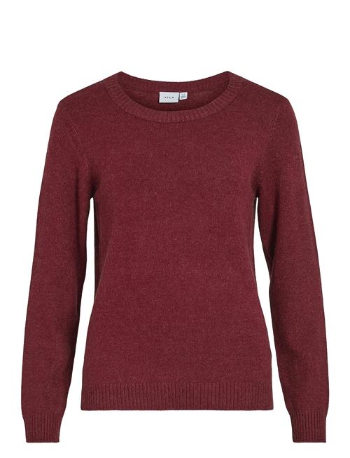 Se Vila Viril O-Neck L/S Knit Top - Noos Vila Red ved Booztlet