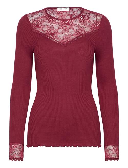 Silk T-Shirt Regular Ls W/Lace Rosemunde Red