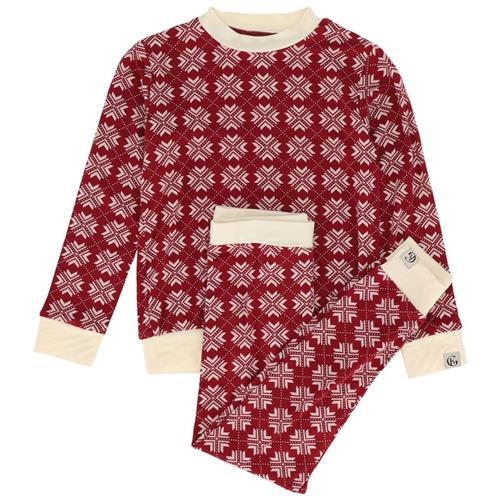 Gullkorn Design Kos Pyjamas Sæt Deep Red | Rød | 122/128 cm