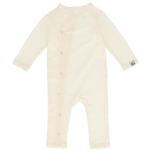 Se Gullkorn Design Vakke Ull Babydress i Warm White | Hvid | 68 cm ved Babyshop