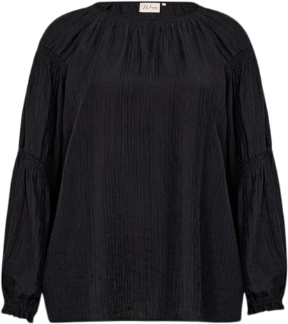 Wasabiconcept Curvy Wacaysa 7 Bluse Sort Kvinde 9999 Black Langærmede Bluser Str 50/52 - Nylon hos Magasin