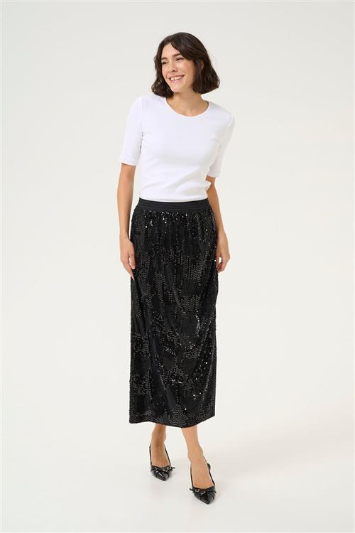 Se Kaffe Kaamalie Seqiun Skirt Kvinde Black Deep Maxi Nederdele Str XS - hos Magasin ved Magasin