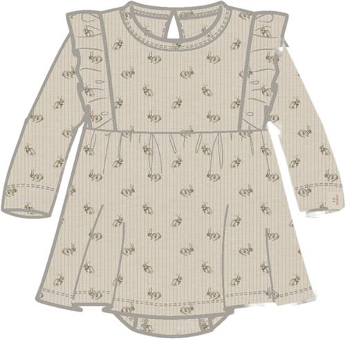 Lil' Atelier Nbflavo EMO LS Body Dress LIL Str 62 - Turtledove/rabbit Kjoler hos Magasin