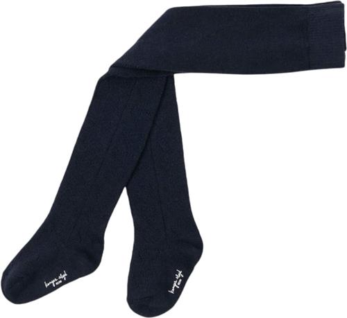 Konges Sløjd Wool Pointelle Tights Str 104-110 - Navy Strømpebukser hos Magasin