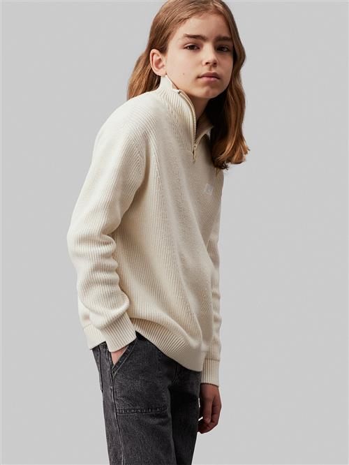 Calvin Klein Halfzip Mono Sweater Str 12 år - Ybi Strik hos Magasin