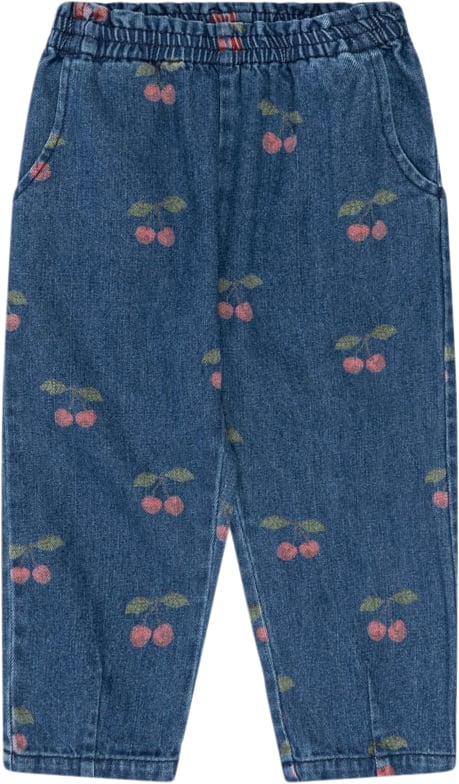 Konges Sløjd Magot Frill Pants Gots Str 4Y - Ma Grande Cerise Denim Bukser hos Magasin