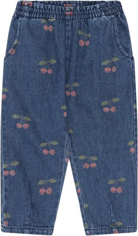 Konges Sløjd Magot Frill Pants Gots Str 3Y - Ma Grande Cerise Denim Bukser hos Magasin