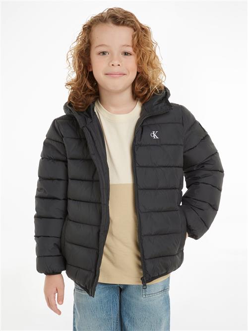 Calvin Klein Inst. Logo Light Padded Jacket Str 12 år - Beh Vinterjakker hos Magasin