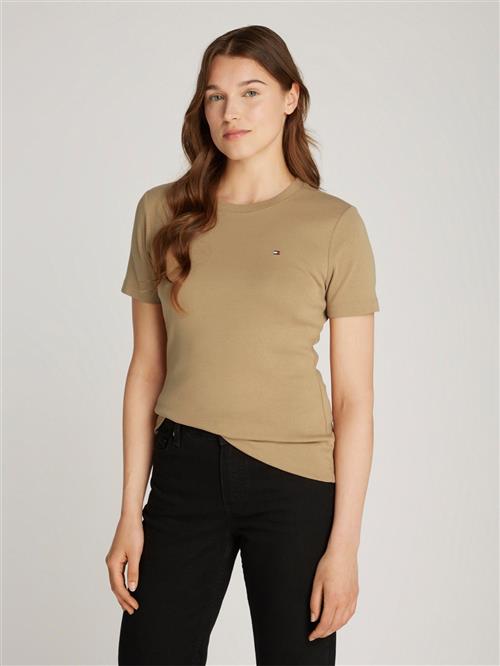 Tommy Hilfiger Slim Cody CNK SS Kvinde Safari Canvas Kortærmede T-shirts Str XS - hos Magasin