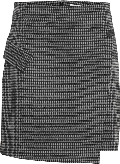 Se ICHI Ihkate Houndstooth SK2 Kvinde Black/grey Houndstooth Korte Nederdele Str XS - hos Magasin ved Magasin