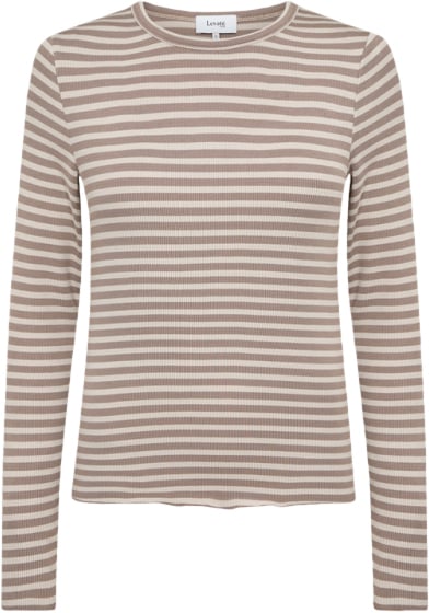 Levete room Lrika 11 Kvinde L852c - Taupe Gray Combi Kortærmede T-shirts Str S - hos Magasin