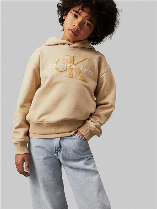 Calvin Klein Peached Terry Monologo Hoodie Str 10 år - Rae Hættetrøjer hos Magasin