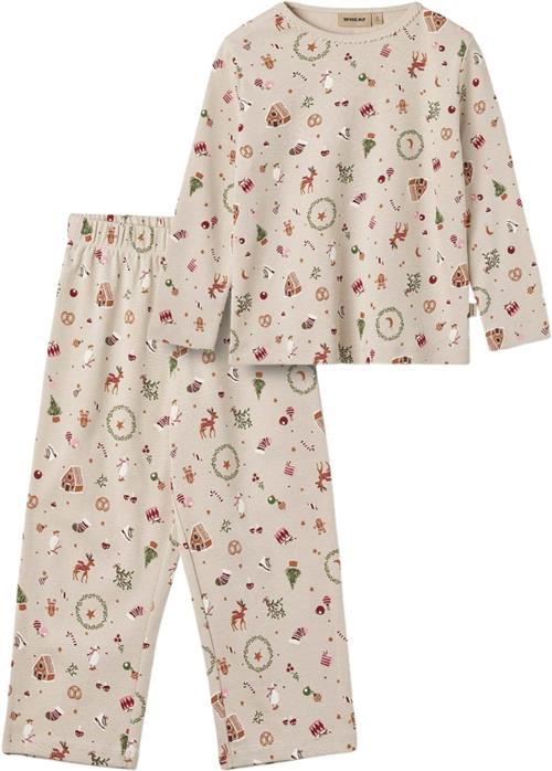 Wheat Pyjamas Madeline Str 128/8y - Offwhite Holiday Nattøj Bomuld hos Magasin