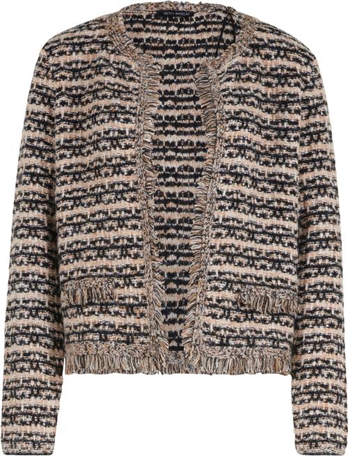 Betty Barclay Strickjacke Kurz Kvinde Black-beige Cardigans Str 44 - hos Magasin