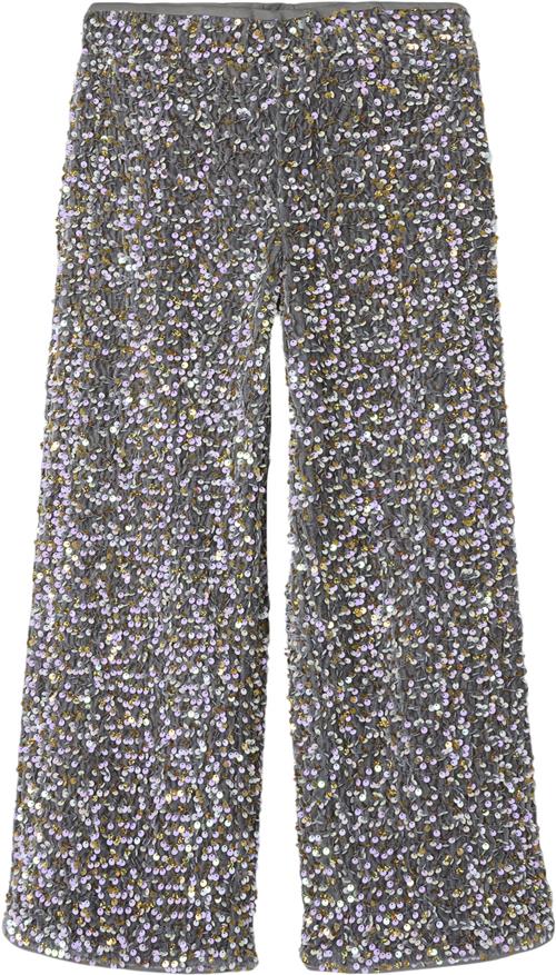 Name It Nkfrunica Wide Pant RT Str 152 - Granite Grey/gold And White Bukser hos Magasin