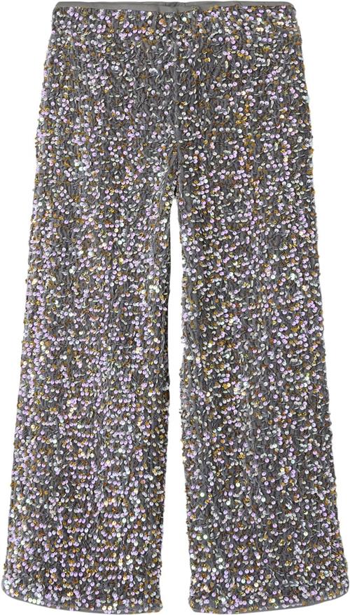 Se Name It Nkfrunica Wide Pant RT Str 146 - Granite Grey/gold And White Bukser hos Magasin ved Magasin