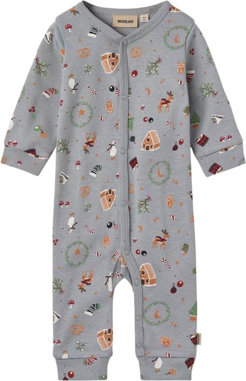 Wheat Pyjamas Mads Str 68/6m - Cloudy Sky Holiday Nattøj Bomuld hos Magasin