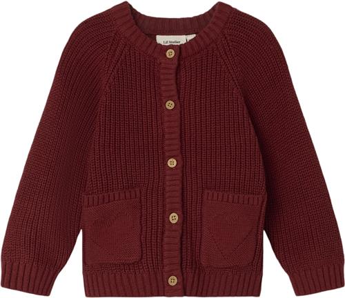 Lil' Atelier Nmfemlen LIS LS Knit Card LIL Str 98 - Spiced Apple Cardigans hos Magasin