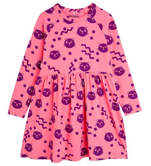 Mini Rodini Mini rodini Kjole - Squiggly Cats AOP - Pink